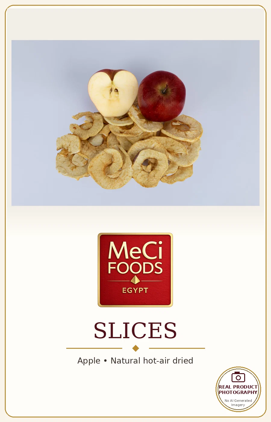 Fresh and dried apple, studio black background
