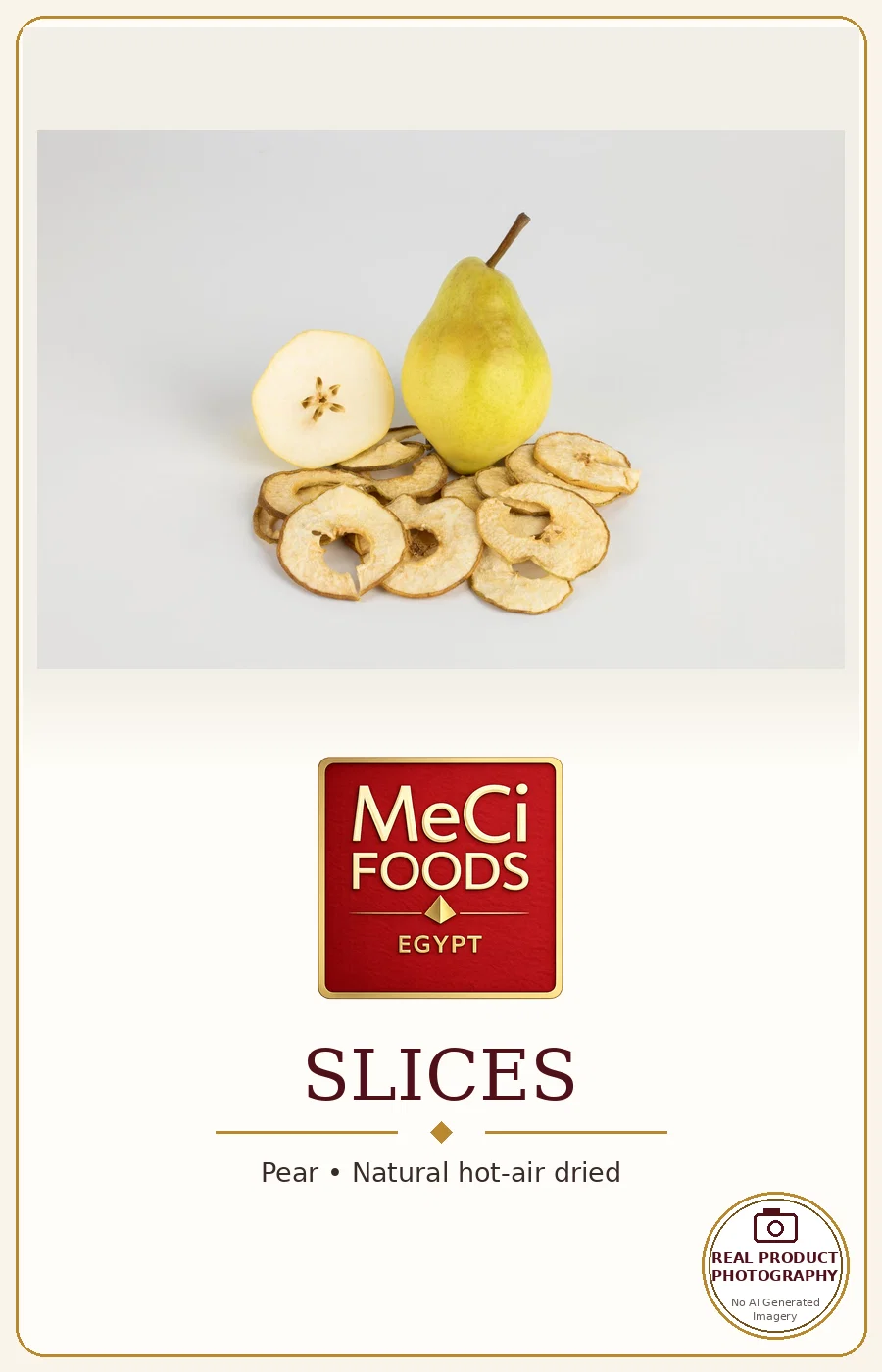 Fresh and dried pear, studio black background