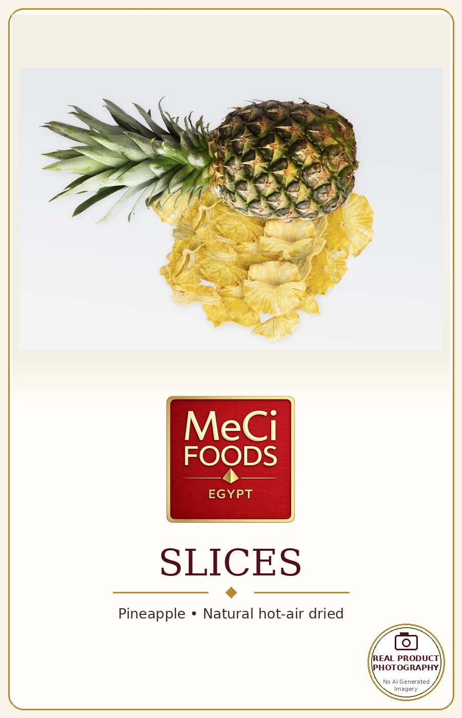 Fresh pineapple with dried slices