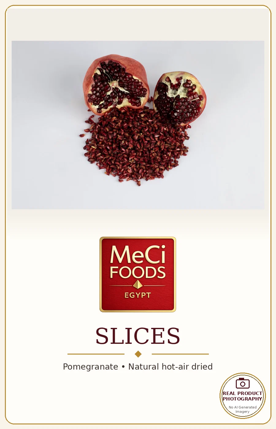 Pomegranate and dried arils, studio black background