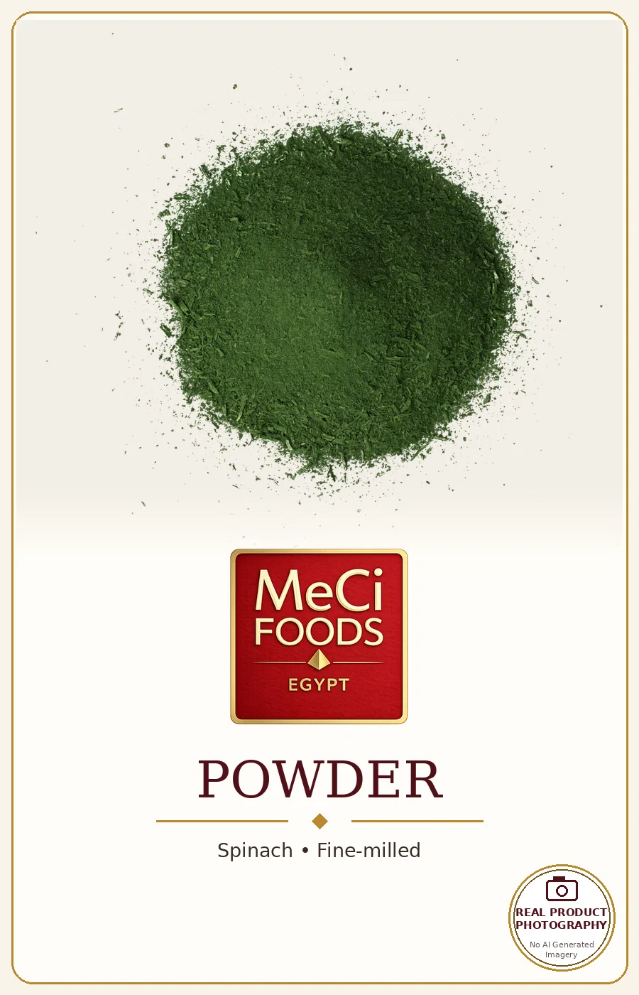 Spinach powder in a wooden bowl