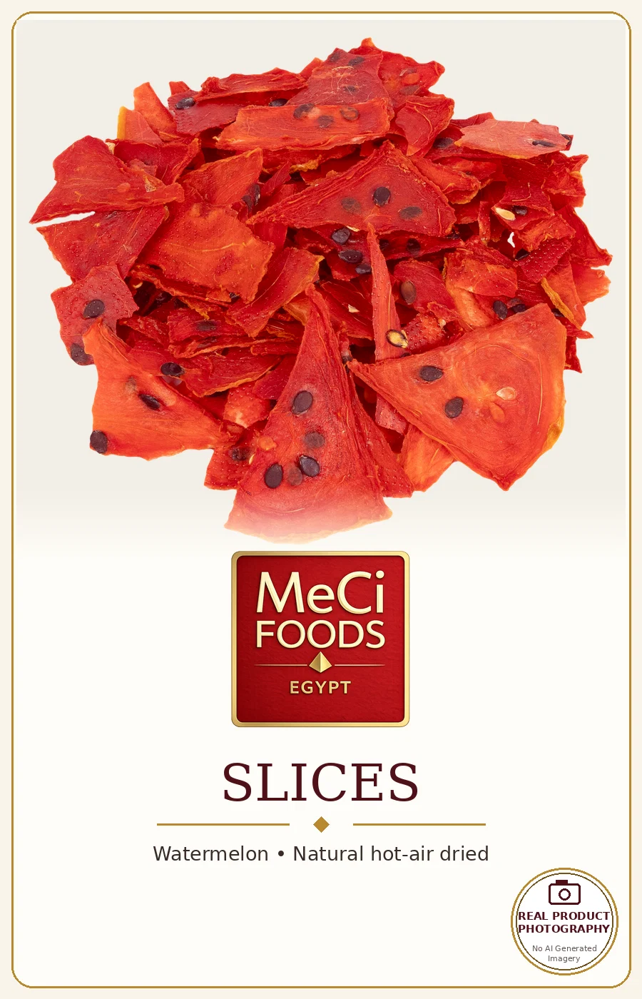 Dried watermelon chips on velvet background