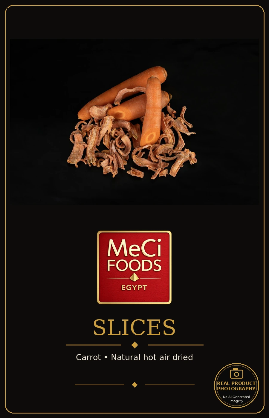 Fresh and dried carrot, studio black background