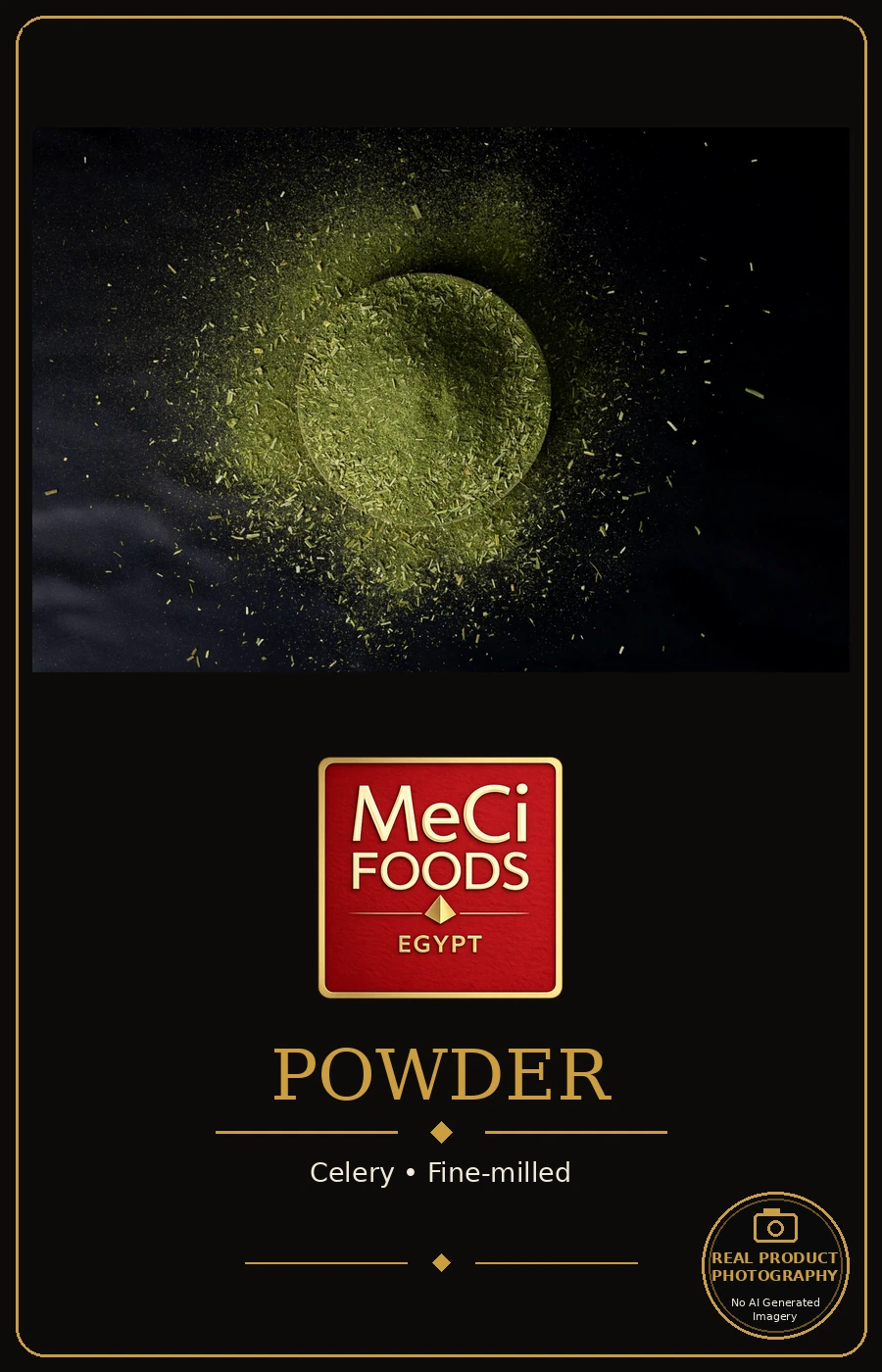 Celery powder in a wooden bowl