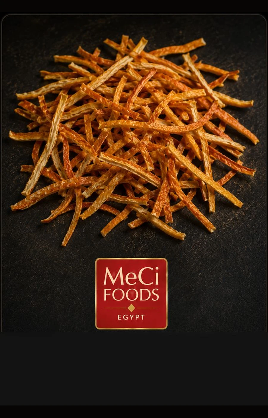Julienne-cut dried orange peel