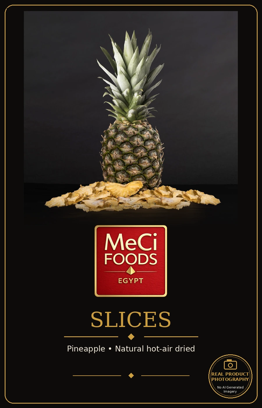 Fresh pineapple with dried slices