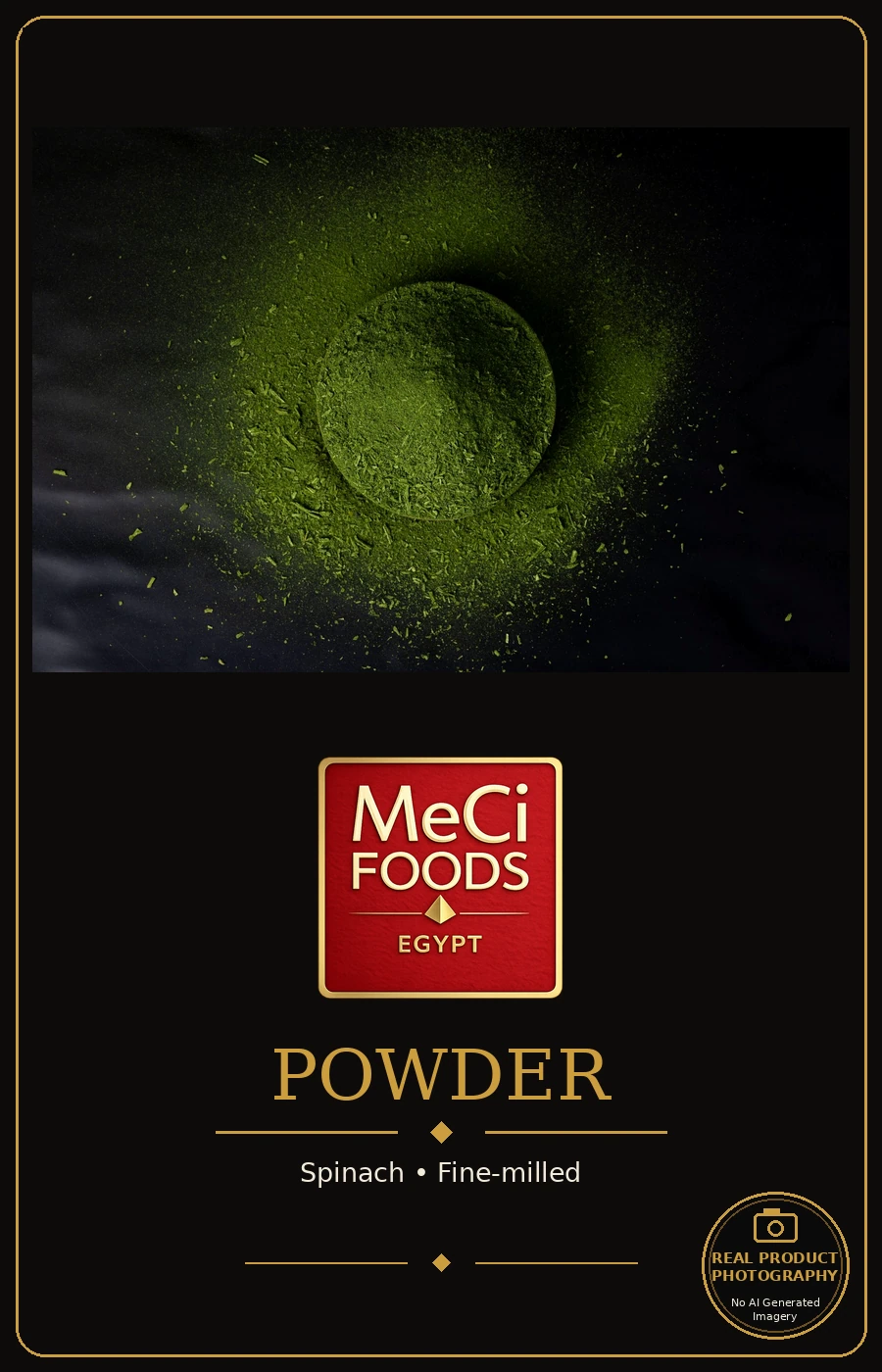 Spinach powder in a wooden bowl