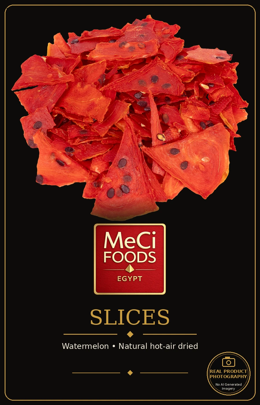 Dried watermelon chips on velvet background